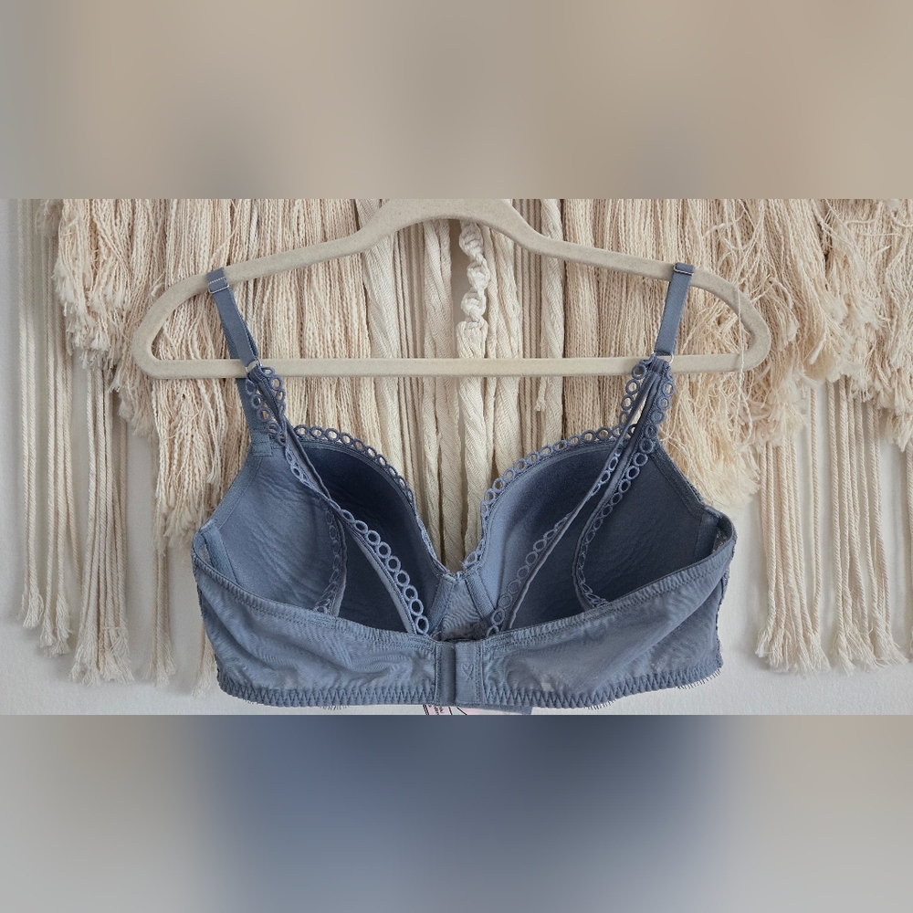 Victoria's Secret Bra Women's 36D Blue Gray Lace  Dream Angels Racerback - Picture 6 of 11